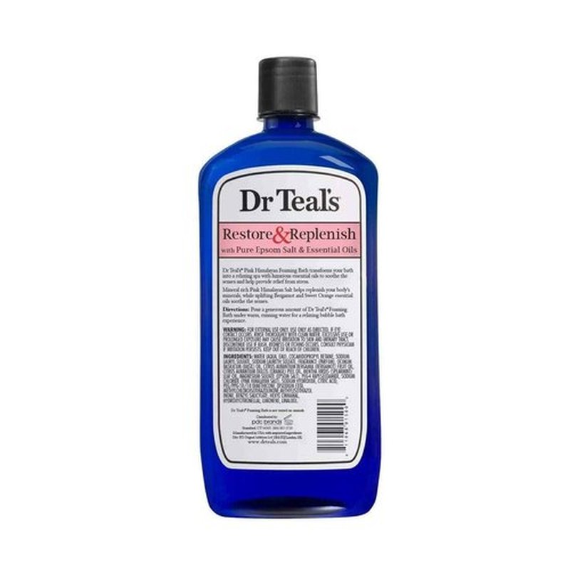 Dr. Teal's Pure Epsom Salt Foaming Bath Gift Set (2 Pack, 34 oz ea.) - Restore & Replenish Pink Himalayan and Glow & Radiance with Vitamin C & Citrus Essential Oils - Long Lasting Bubbles Nourish Skin