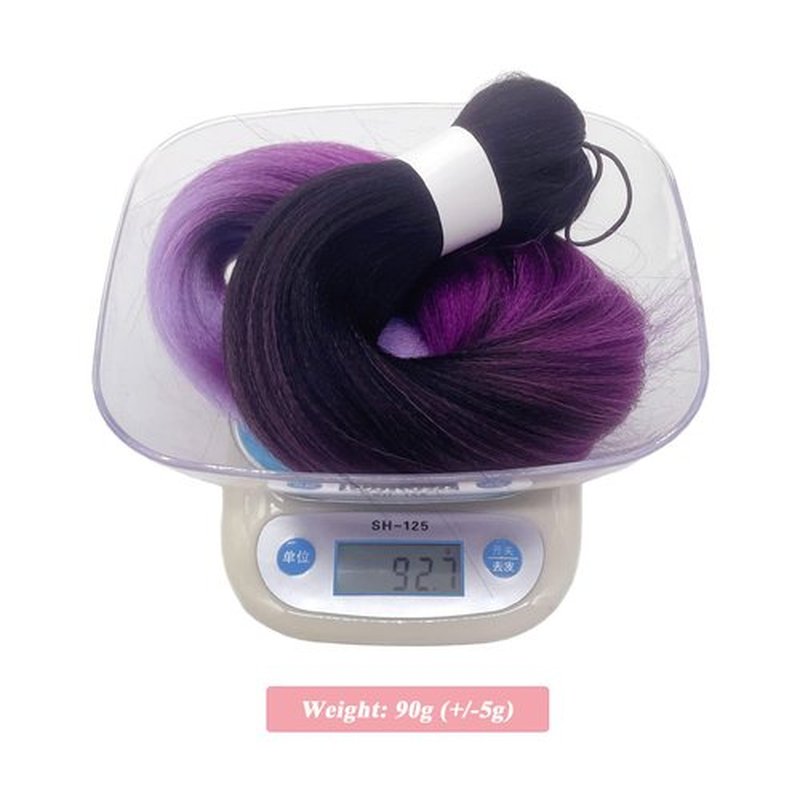 Ai Yuchen Purple Ombre Braiding Hair Pre Stretched Colored Hair Extensions for Braiding Micro Box Braids Prestretched Pre Stretched Braiding Hair Ombre 26 inch 3 Packs