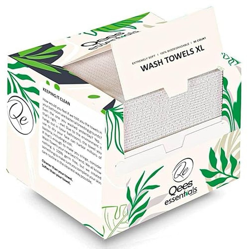 Biodegradable Face Towels, Makeup Remover, Non Toxic, Sensitive Skin Wash Cloth, 1 Count