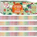 112 Pack Natural Lip Balm Bulk Set with Vitamin E & Coconut Oil - 14 Flavors, Moisturizing & Soothing