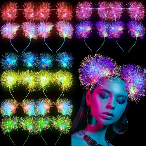 16 Pcs Light Up Cat Ears LED Headband with Color Change - Vivid Color