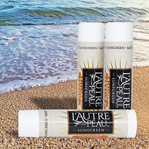 SPF 30 Sunscreen Multi-Pack by L'AUTRE PEAU | Travel Size Sunscreen for Men, Women, and Kids | Non-Greasy Water Resistant | Tropical Scent | TSA Approved | (3 Pack Suncreen Stick)