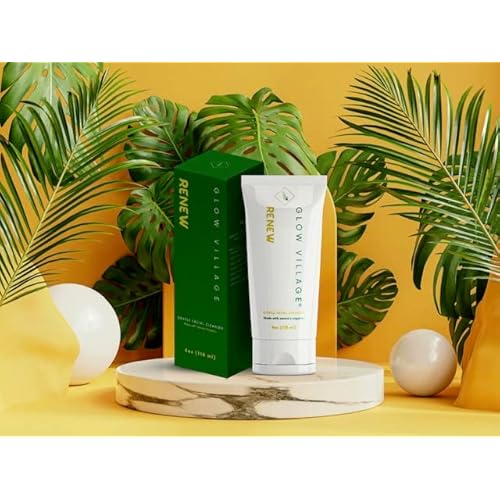 Renew Gentle Facial Cleanser with Botanical Hyaluronic Acid | Vegan, Organic | Deep Cleansing, Blemish-Fighting | For Sensitive and Combination Skin| Fragrance Free | 4 oz