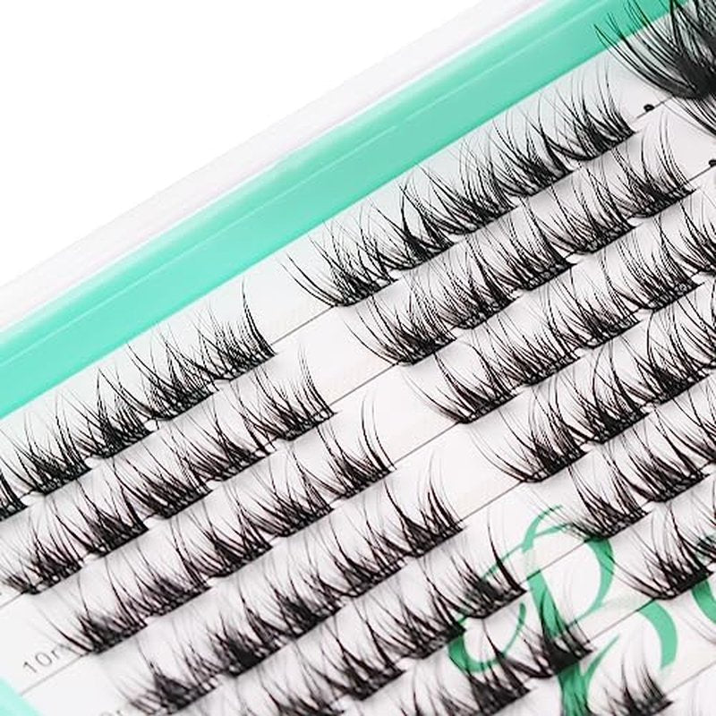 BODERMINCER D Curl 280pcs 10-12-14-16mm Lash Clusters Wispy Eyelash Clusters With Soft Thin Band Cluster Eyelash Extensions Natural Volume Lash Extensions,DIY Individual Lashes Clusters (M03#)