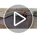 ROYHOME 6x9 Orange Washable Non-Slip Area Rug - Modern Rainbow Design