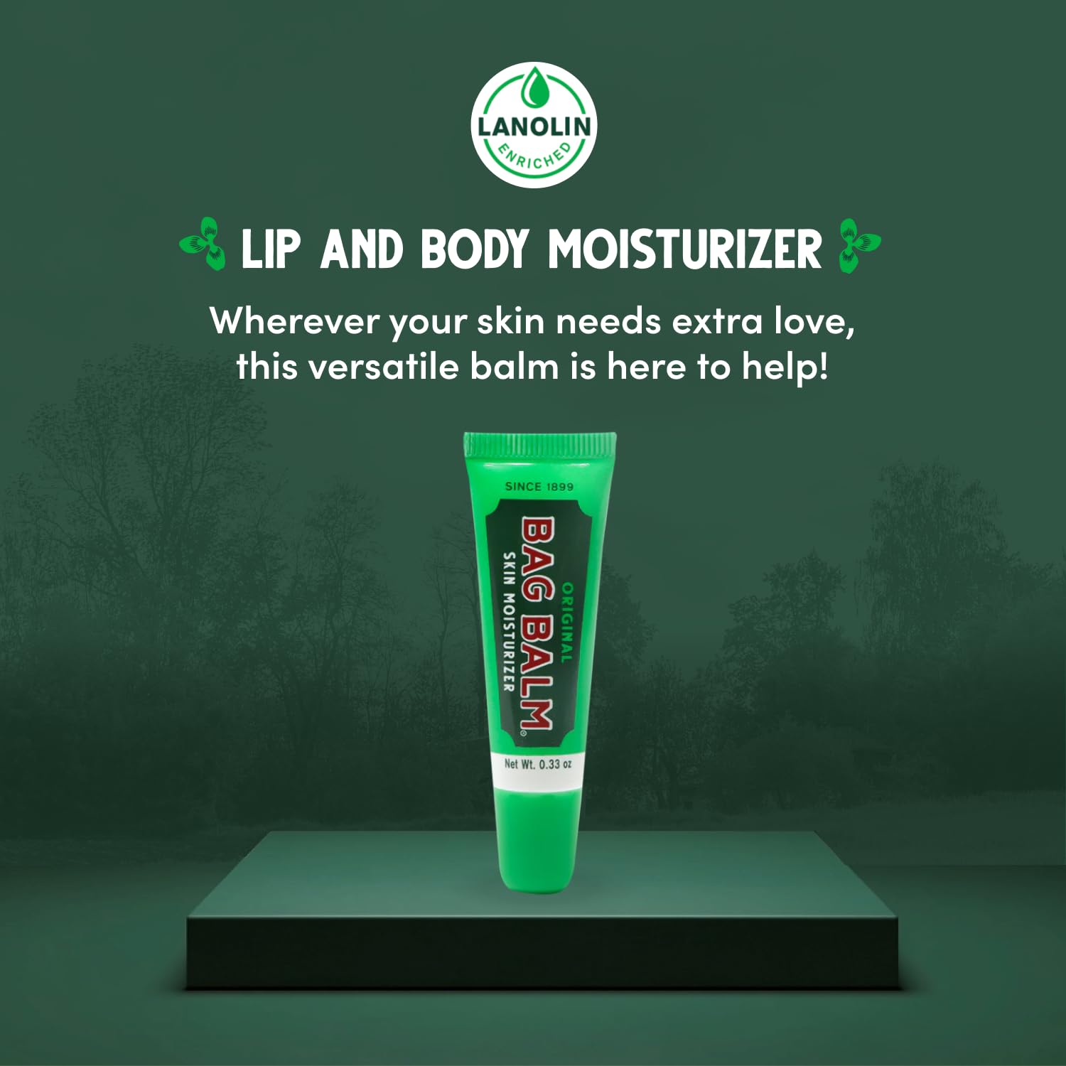 Bag Balm Original Lip Balm Tubes - 6 Pack for Chapped Lips & Dry Skin, 0.33oz Each