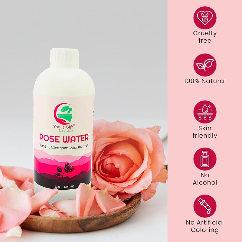 Rose Water 33.8 oz - Alcohol Free Hydrating Facial Mist & Hair Care, Variation: 33.8 Fl Oz (Pack of 1)