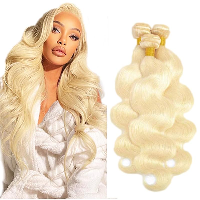 #613 Honey Blonde Body Wave Bundles 3x50g Unprocessed Brazilian Virgin Hair 26/28/30 (Variation: #613-B+26 28 30 Inch)