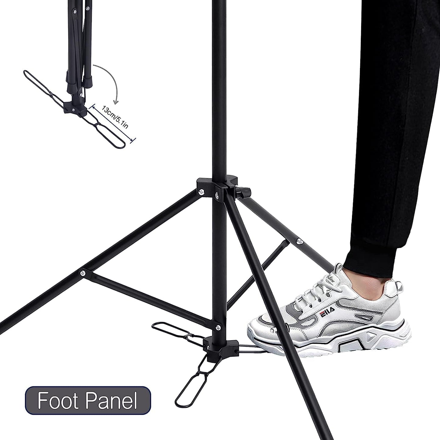 HYOUJIN Tall Wig Head Stand,Wig Stand Tripod Mannequin Head Stand Adjustable Stand With Foot Panel for Mannequin Head,Manikin Head,Canvas Block Head with Wig Caps,T-Pins,Carry Bag 35.4-52.4 inch