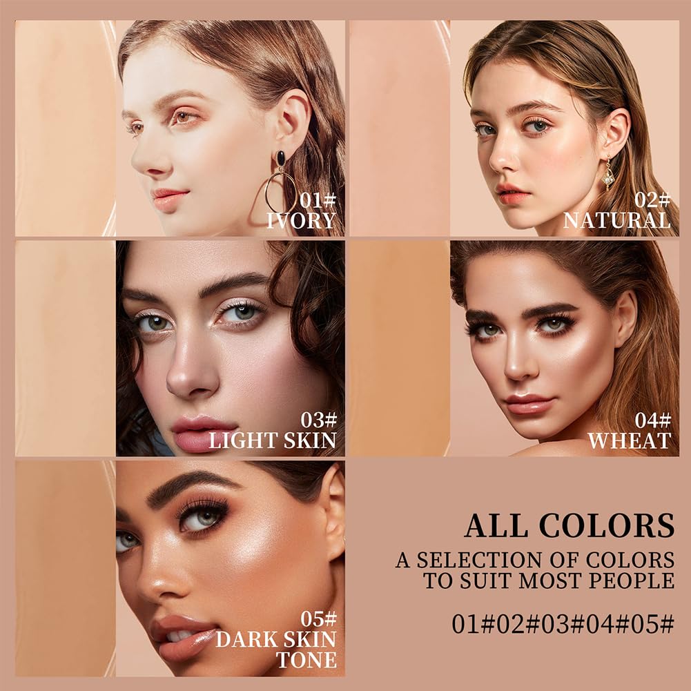 3-in-1 Foundation Stick Beauty Balm Serum Boosts Skin Tone, Solid Tinted Moisturizing Serum Contouring Foundation for Women, Natural Finish, Buildable Medium to Full Coverage(05#DARKSKIN TONE)