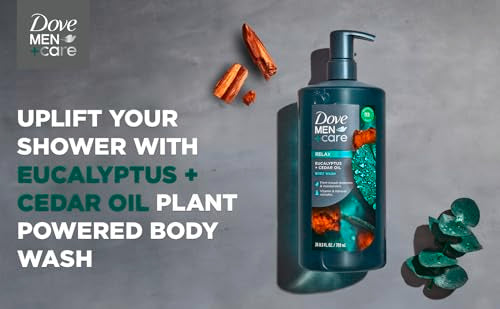 DOVE MEN+CARE Body Wash Sandalwood & Cardamom Oil, Hydrating & Rejuvenating, 26 oz