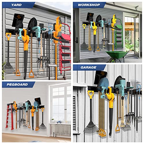 68-Inch Garage Tool Storage Rack with 12 Double Hooks & 4 Rails - Heavy Duty Wall Organizer