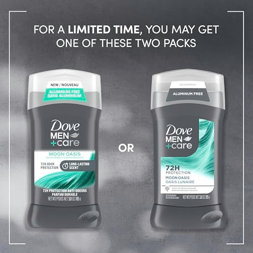 Dove Men+Care Moon Oasis Aluminum-Free Deodorant Stick - 4 Pack, 3 oz Each