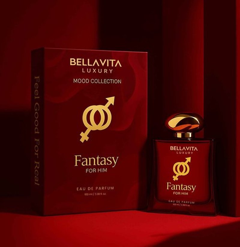 BELLAVITA Luxury Mood Collection FANTASY Perfume for Men 100ml | Pheromone Inspired Technology Long Lasting Fragrance | Notes of Orange, Vetiver and Saffron | Floral, Spicy Premium Fragrance