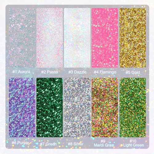 Roll-on Holographic Body Glitter Gel for Women, Sparkle Chunky Glitter Makeup for Christmas New Year Festival Halloween Party Rave, Face Glitter Makeup for Face Body Hair Lips (Purple)