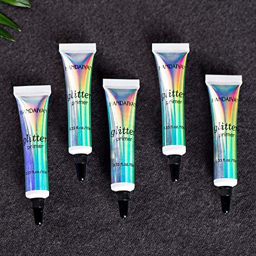 MAEPEOR Cosmetic Glitter Glue Long Lasting Makeup Glitter Primer Gel Waterproof and Smudgeproof Primer Base Glue for Body Eyes Face Lip (10 ml, 2 PCS)