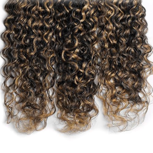Brazilian Human Hair Bundles P1B/27 Curly Wave 8-12 Inch Highlight Ombre Blonde