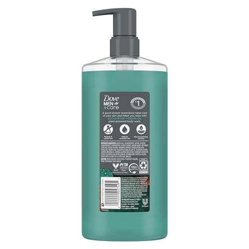DOVE MEN + CARE 3 in 1 Bar Cleanser for Body, Face & Shaving Pack of 8 + Eucalyptus + Cedar Oil Body Wash 26 oz