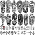 77 Sheets Christian Cross Temporary Tattoo for Women Men, 17 Sheets Half Arm Large Religious Jesus God Fake Tattoos, 60 Sheets Angels Black Christ Tiny for Adult Kids Body Tattoos Stickers Realistic