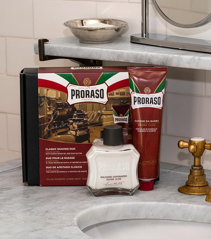 Men's Nourishing Shaving Kit with Shea Butter & Sandalwood Oil - Complete Grooming Set