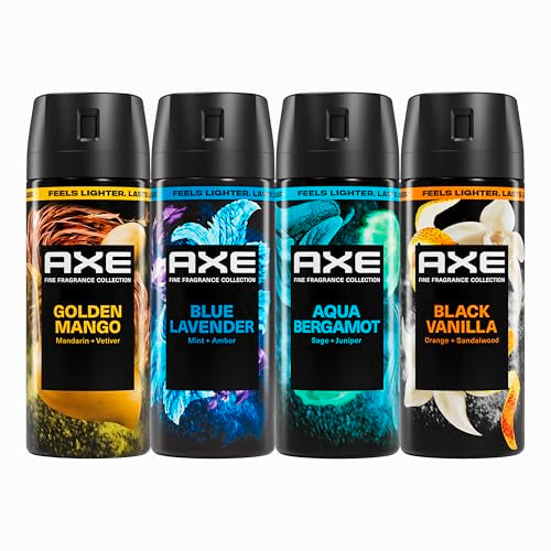 AXE Body Spray 4-Pack | Long-Lasting Freshness & Aluminum-Free
