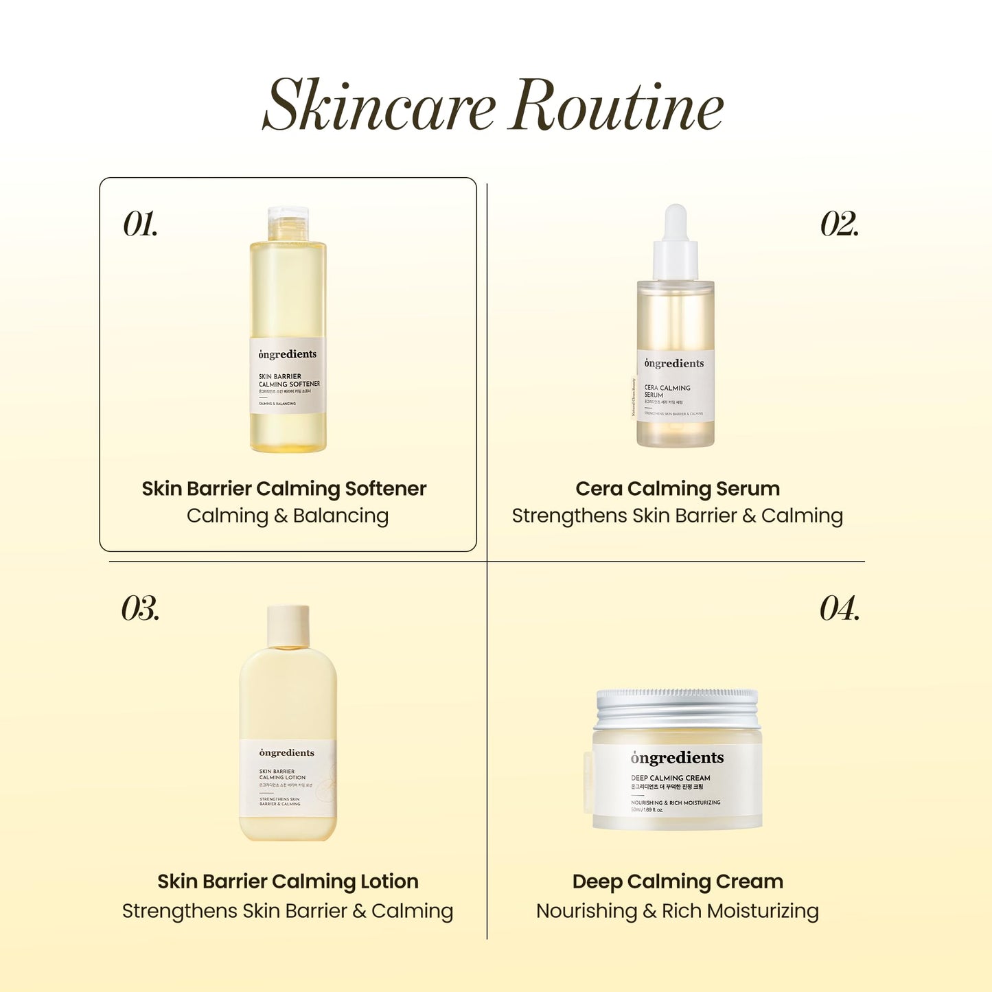 ONGREDIENTS Skin Barrier Calming Softener | Daily Soothing Toner for Dry, Sensitive Skin | Panthenol, Hyaluronic Acid, Ceramide, Hydrating, pH Balancing | Vegan, Korean Skin Care 250ml / 8.45 fl Oz