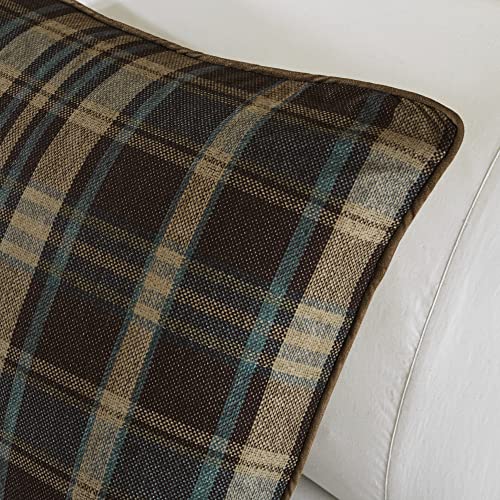 Oversized Queen Comforter Set with Matching Shams and Bedskirt - Hadley Plaid Multi - Rustic Lodge Cabin Bedding