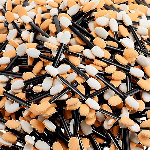 Mifoci 1000 Pcs Eyeshadow Applicators, Disposable Dual Sides Eye Shadow Sponge Applicators, Eyeshadow Brush for Lady Women Makeup Daily Beauty(Black)