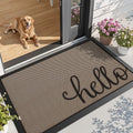 LUMI Outside Welcome Door Mat 36x59 - Non-Slip Durable Rubber, Easy Clean, Hello Variation