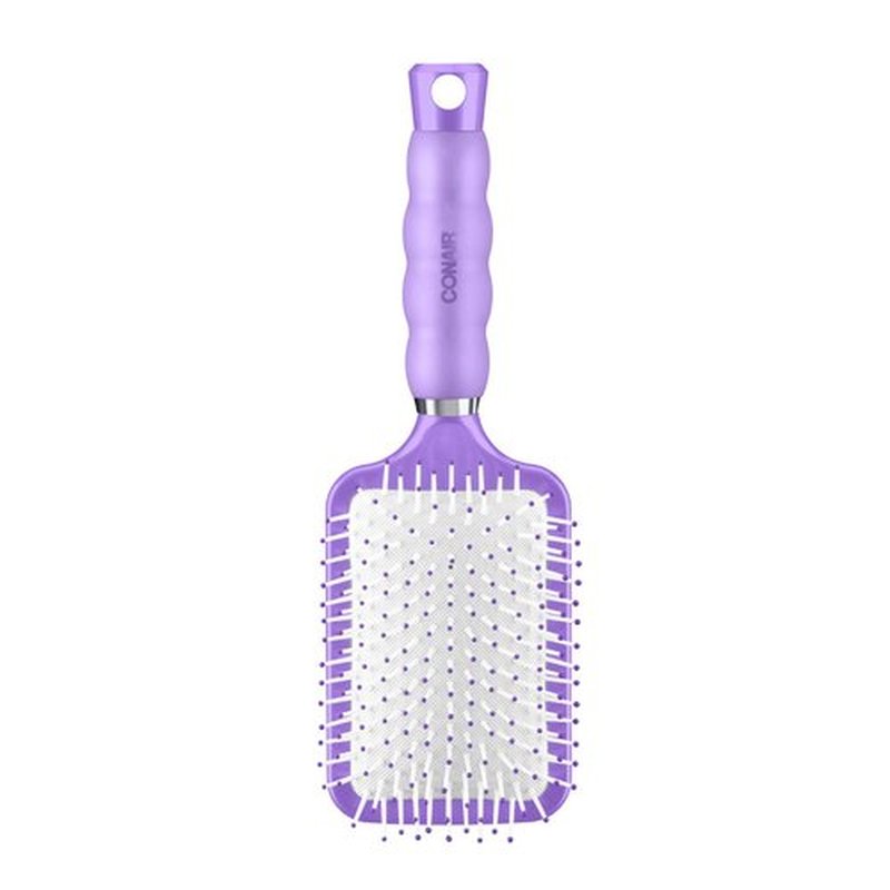 Conair Gel Grips Paddle Brush, Size B, Pink & White, 1 Count