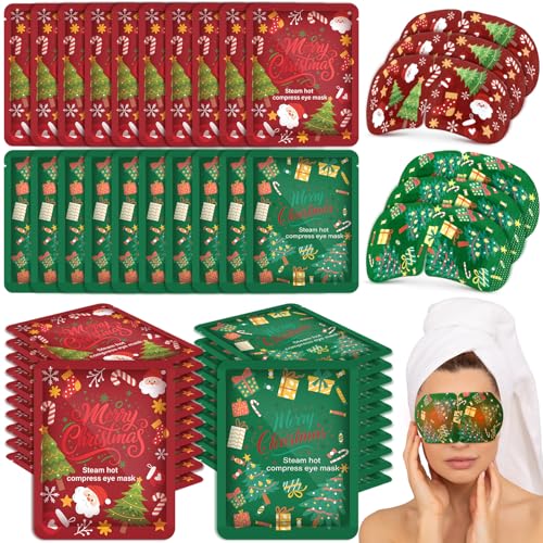 Christmas Steam Eye Masks Bulk - 90 Disposable Heated Eye Masks for Dry Eyes and Relaxation - Bonuci 90 Pack