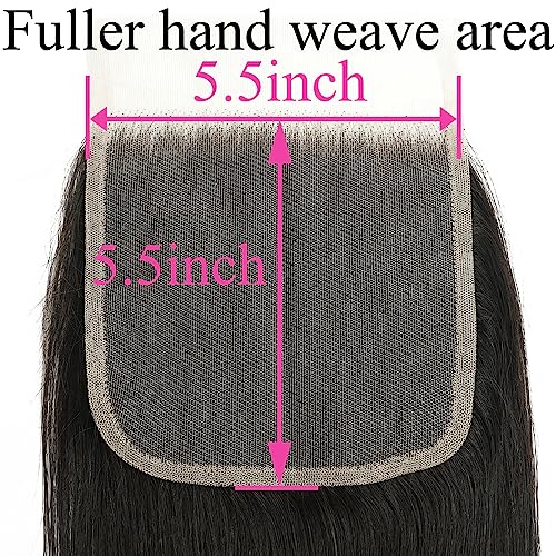 BYUP HAIR 18 Inch 5x5 HD Lace Closure Straight Transparent Free Part