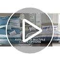King Marina Coastal Stripes Blue Comforter Set - 8PC Microfiber Bedding