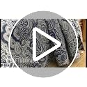 Reversible Cotton Bedspread Quilt Set - Blue Floral Paisley King Size - Autumn Dream