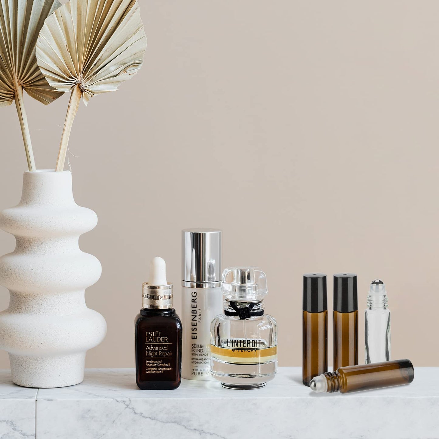 GIVITASOT 10ML Essential Oil Roller Bottles, 6 Pack Amber Oil Roller Bottles for Essential Oils, Roll on Bottle with Stainless Steel Balls(6 Labels, Opener, Funnel, Dropper Included)