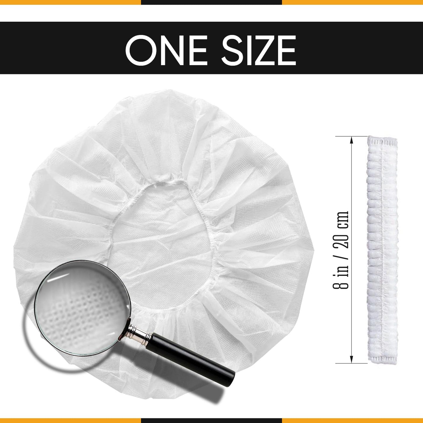 KIBERTIC - 300 pcs Disposable Hair Net, Hair Nets for Food Service Workers, Disposable Hairnets for Foodservice, Kitchen Hair Nets - Bouffant Caps Disposable Elastic