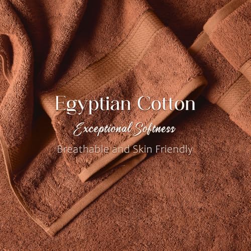 Rust - Superior Egyptian Cotton 6-Piece Towel Set Ultra Plush & Absorbent