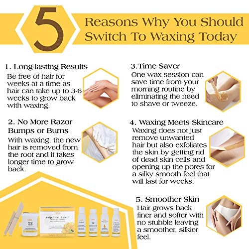 Gigi Strip-Free Honee Wax Kit for Hair Removal - Complete At-Home Waxing Kit for Face, Body, Bikini & Brazilian