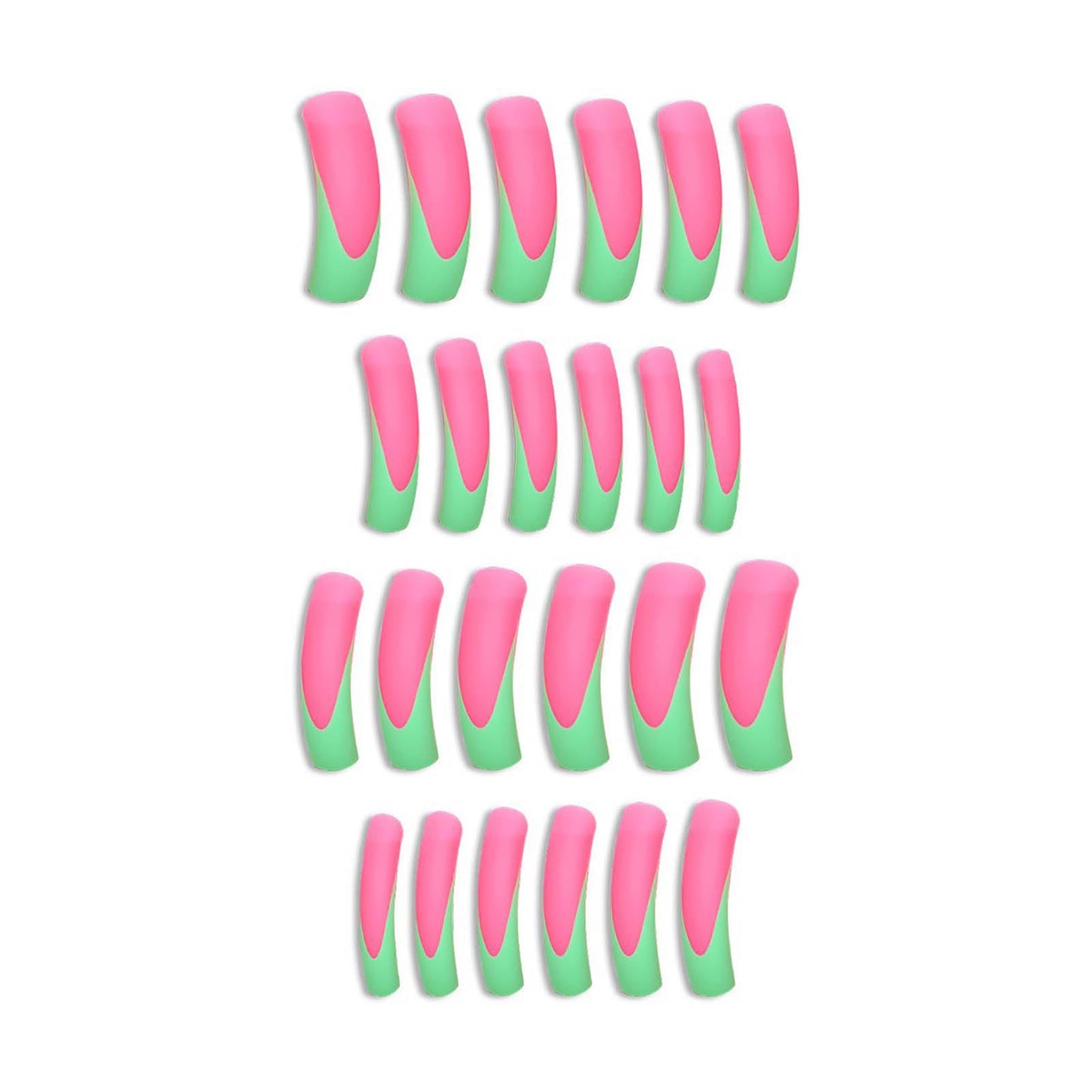 RUOKEXIN Long Square Press on Nails French Tip Fake Nails Curved False Nails with Designs Matte Artificial Nails XXL Long Nail Press ons Full Cover Glue on Nails Cute Stick on Nails for Women 20Pcs