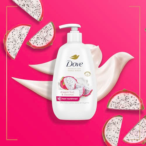 Dove Advanced Care Hand Wash - Moisturizing Liquid Soap with Dragon Fruit & Coconut, 4 Pack