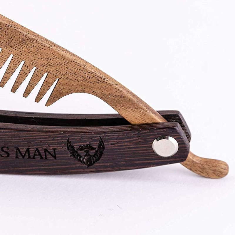 Wood Folding Beard Comb for Men – walnut pocket grooming accessory
