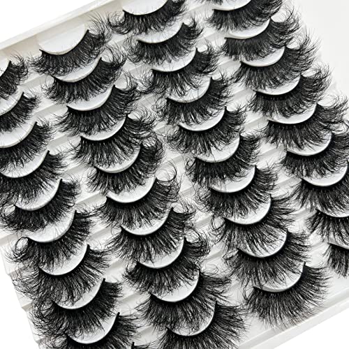 Mink Eyelashes Fluffy 20 MM 3D Thick Big Faux Mink Lashes Natural Look, Wholesale Cat Eye Dramatic Long 20MM Eye Lashes Pack