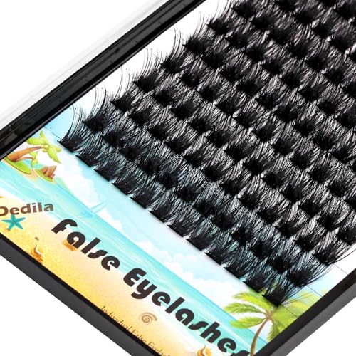 Large Pack 8-20mm to Choose D Curl Cluster Eyelash Extensions D Curl Wide Stem Individual False Eyelashes Dramatic Volume Eye Lashes Set Home DIY Lashes (10mm)