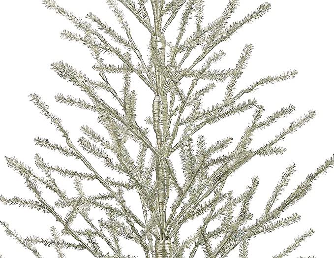 Silk Decor 40 Inch Tinsel Christmas Tree Antique Silver - Tabletop Holiday Tree