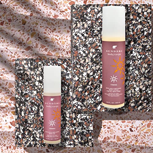 SUNDARI Gotu Kola & Lotus Body Oil, 3.4 Fl Oz, Soothing Daily Care Formula for Delicate Hydration, Firm and Tone Skin with Natural Botanicals