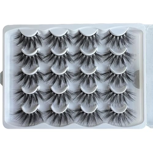 False Eyelashes 25MM Lashes Dramatic Look Fluffy Long Fake Eyelashes Wispy 25mm False Lashes Strip 10 Variety Pairs Mixed