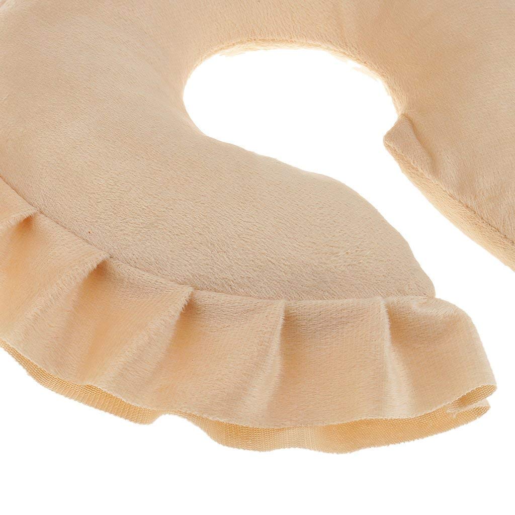 KODORIA U Shaped Neck Cushion Spa Salon Massage Table Cradle Face Pillow Neck Head Cushion Travel Flight Neck Pad - Light Brown