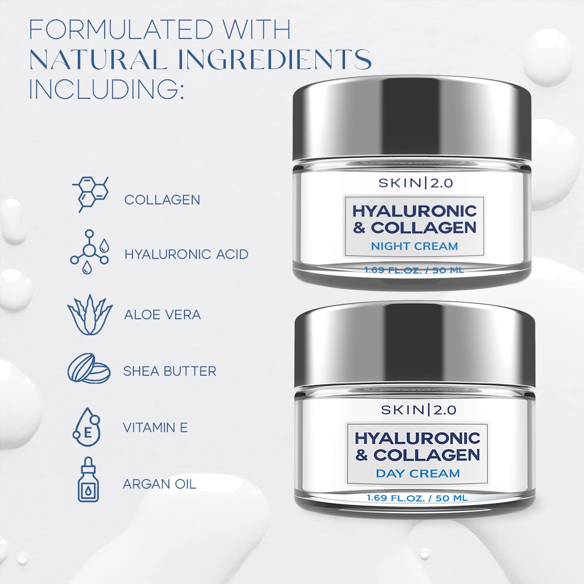 Vitamin C & Collagen Face Moisturizer - Dermatologist Tested, Anti-Aging, Skin Tightening - Brightening, Clean Beauty, Cruelty-Free, Korean Skincare for All Skin Types - 1.69 Fl oz
