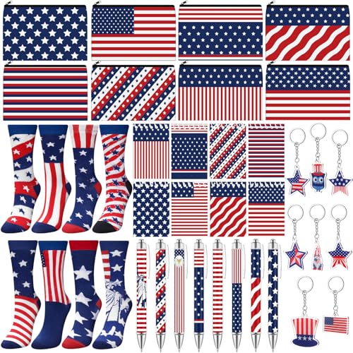 Dansydaisy 32 Pcs 4th of July Gift Set Independence Day American Flag Accessories