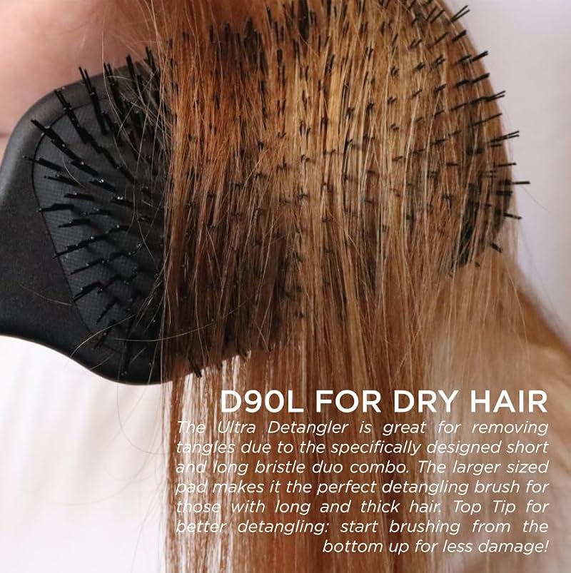 Denman D90L Tangle Tamer Ultra Detangling Hair Brush - Black, 1 Pack
